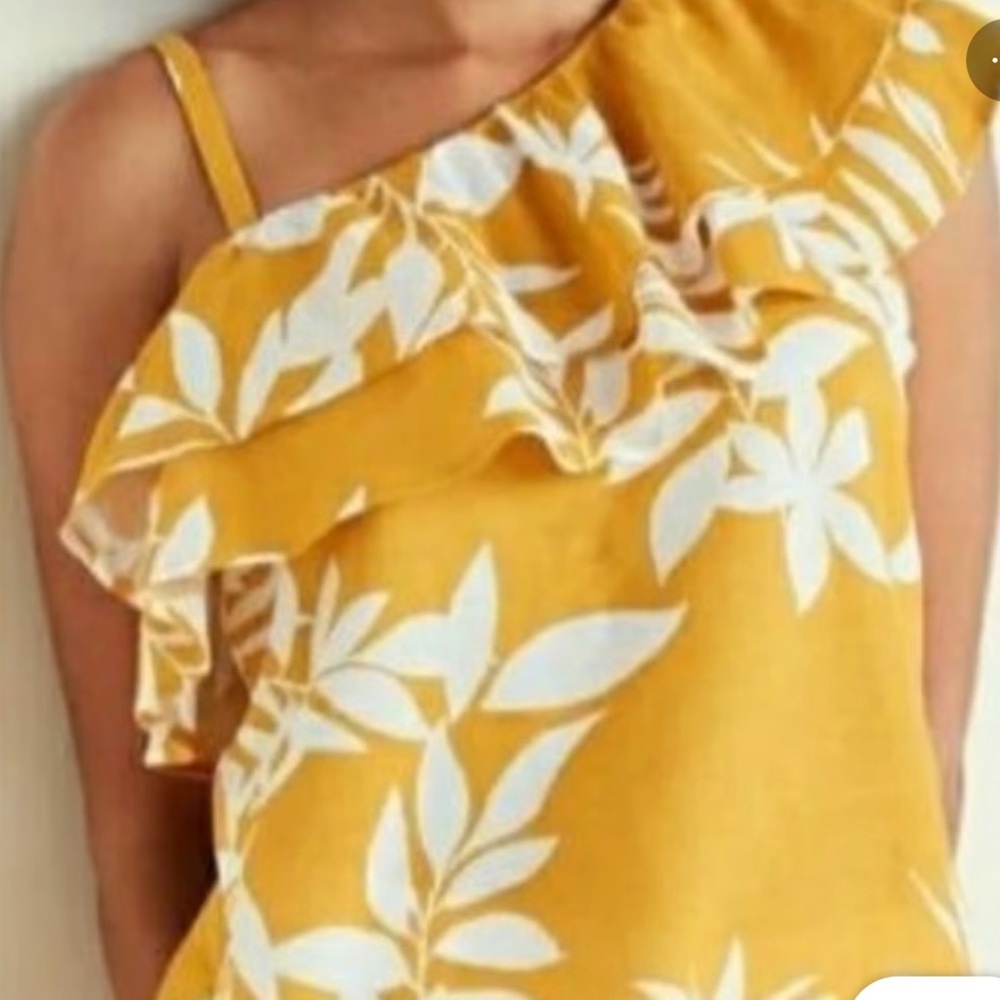 Old Navy Linen blend asymmetrical top with adjustable strap